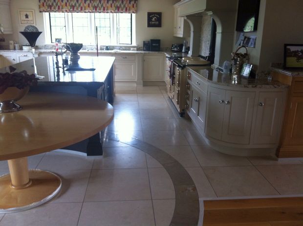 Porcelain floor before cleaning